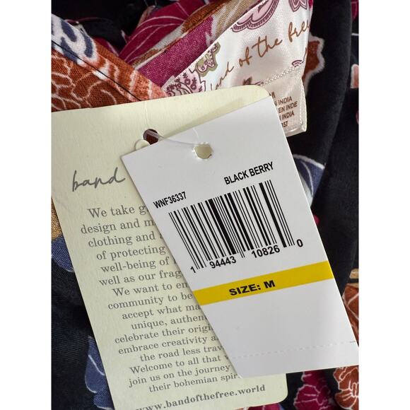 Band of the Free Boho Floral Stevie Nicks Hi-Lo Wrap Maxi Dress Long Sleeve M - Picture 4 of 5